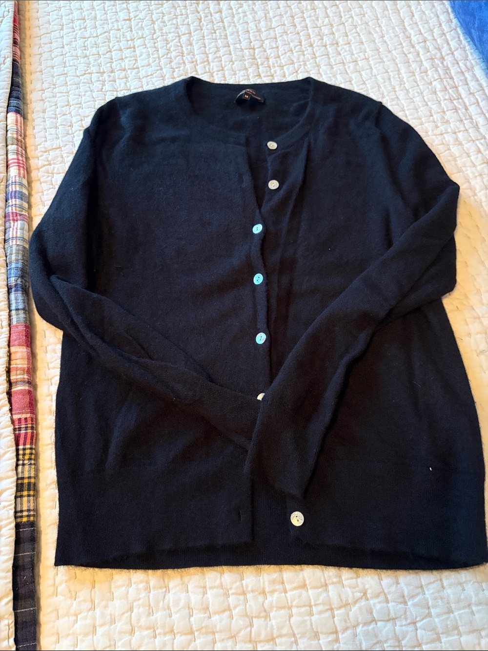 Quince Black Button-Front Women's Cardigan